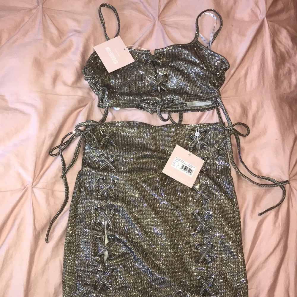 Missguided  X Carli Bybel Skirt & Crop Top Set